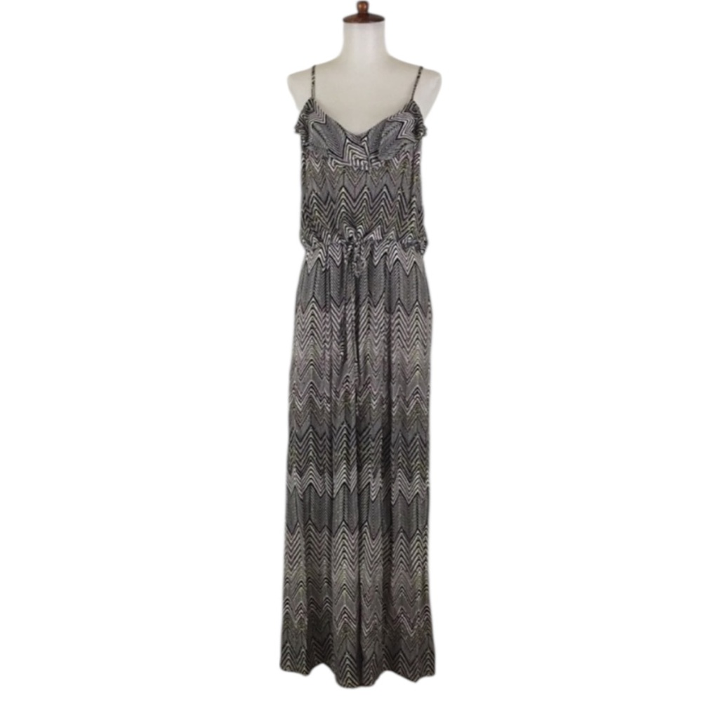 Karen Millen Chevron Jumpsuit Women’s 6‎ Sleeveless V-Neck